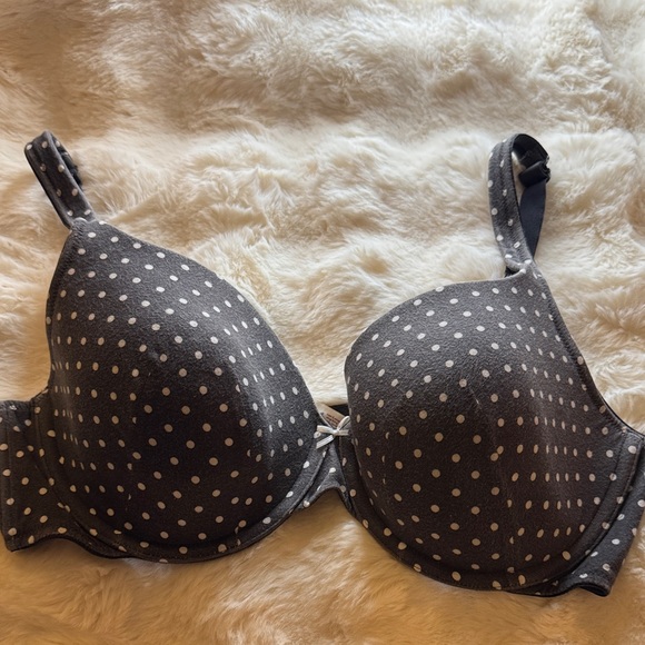 Cacique Charcoal Polka Dot Bra - Picture 1 of 12